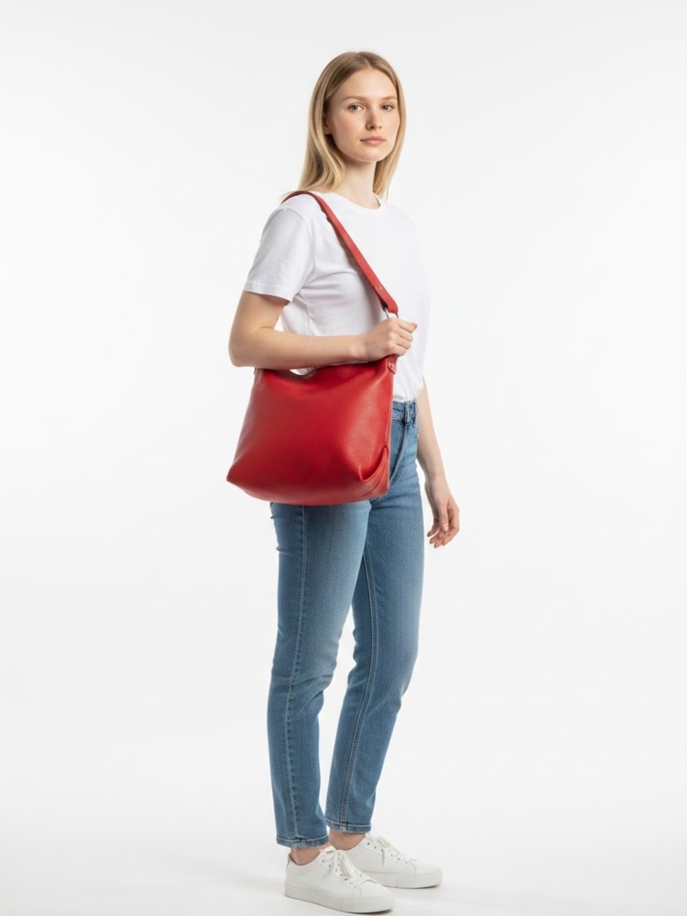 Cuoieria Fiorentina vintage red pebble Elegant Leather Handbag